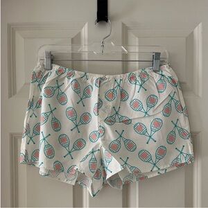 NWT Aerie Poplin Boxer-Tennis images against white background-PJ shorts Small